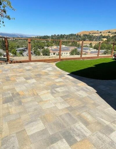 synthetic turf and pavers