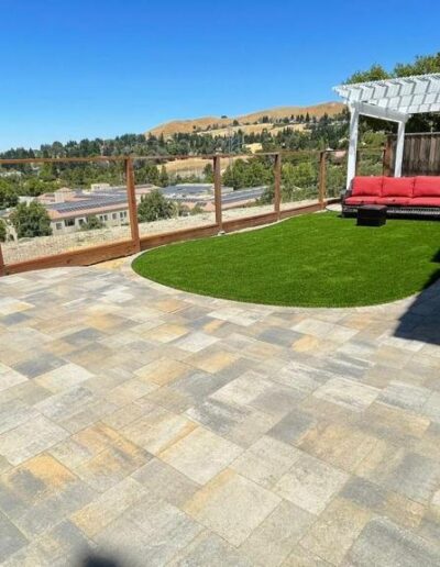 synthetic turf and pavers