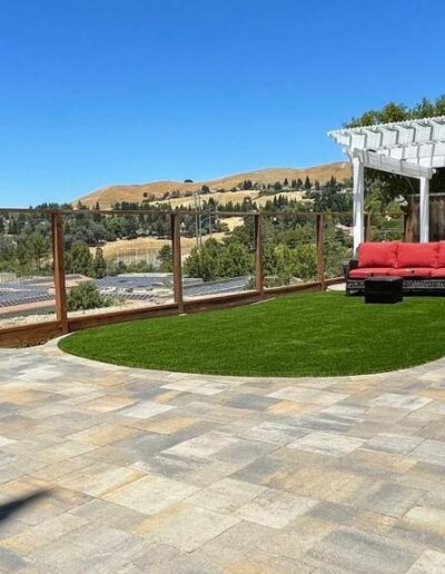 synthetic turf and pavers